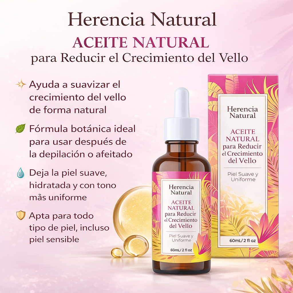Herencia Natural - Aceite Natural para Reducir el Crecimiento del Vello