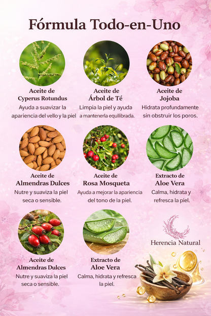 Herencia Natural - Aceite Natural para Reducir el Crecimiento del Vello